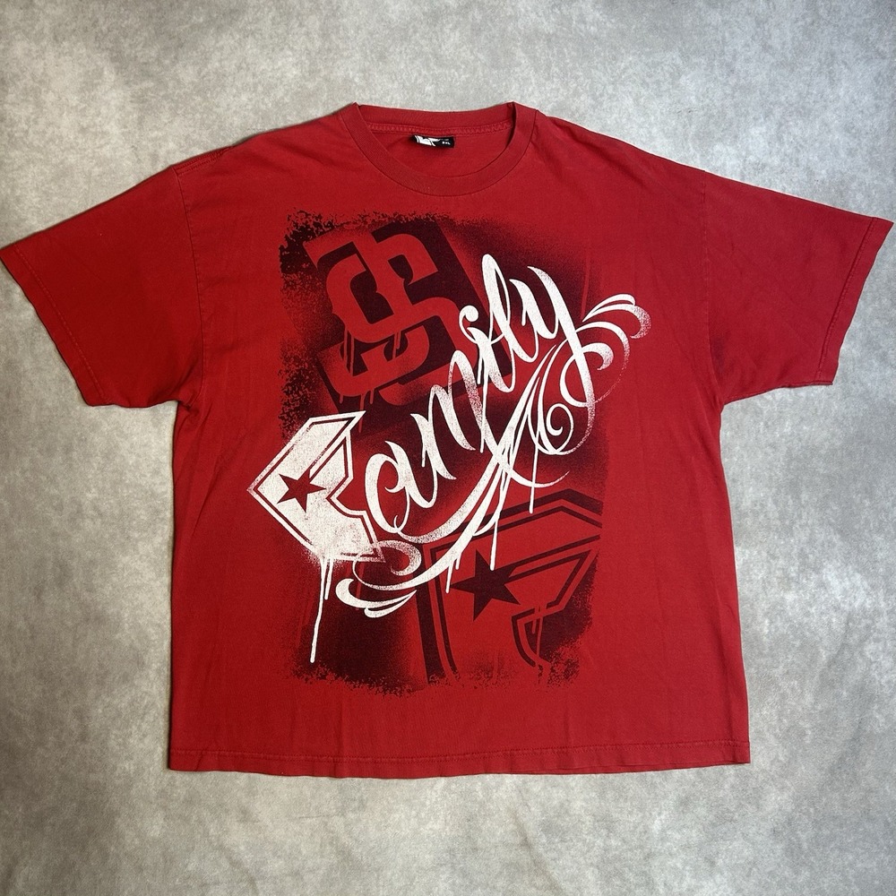 Vtg Y2K Famous Stars & Straps x Twitch Stenberg Family Red T-shirt 2XL *